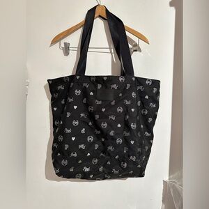 Victoria's Secret PINK Black Friday zipper tote bag heart print 21*13”